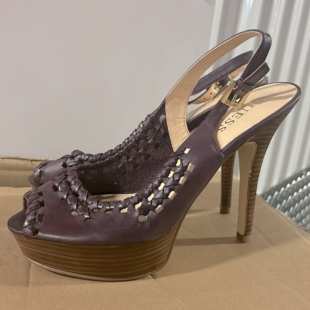 Butter-soft genuine leather Guess heels, Sz 6.5